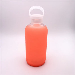 500mL Glass Water Bottle with Protective Silicon Case