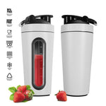 700ml/28OZ Stainless Steel Protein Shaker with Mixing Ball BPA Free Water Bottle Leakproof